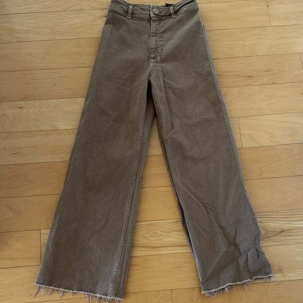 Zara Wide-Leg Jeans in Taupe Brown